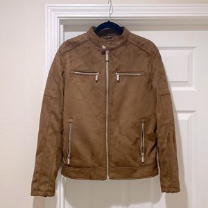 Zara faux suede brown motorcycle jacket